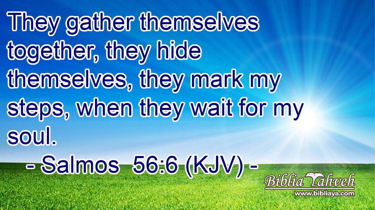 They gather themselves together, they hide themselves, they mark my steps, when they wait for my soul.