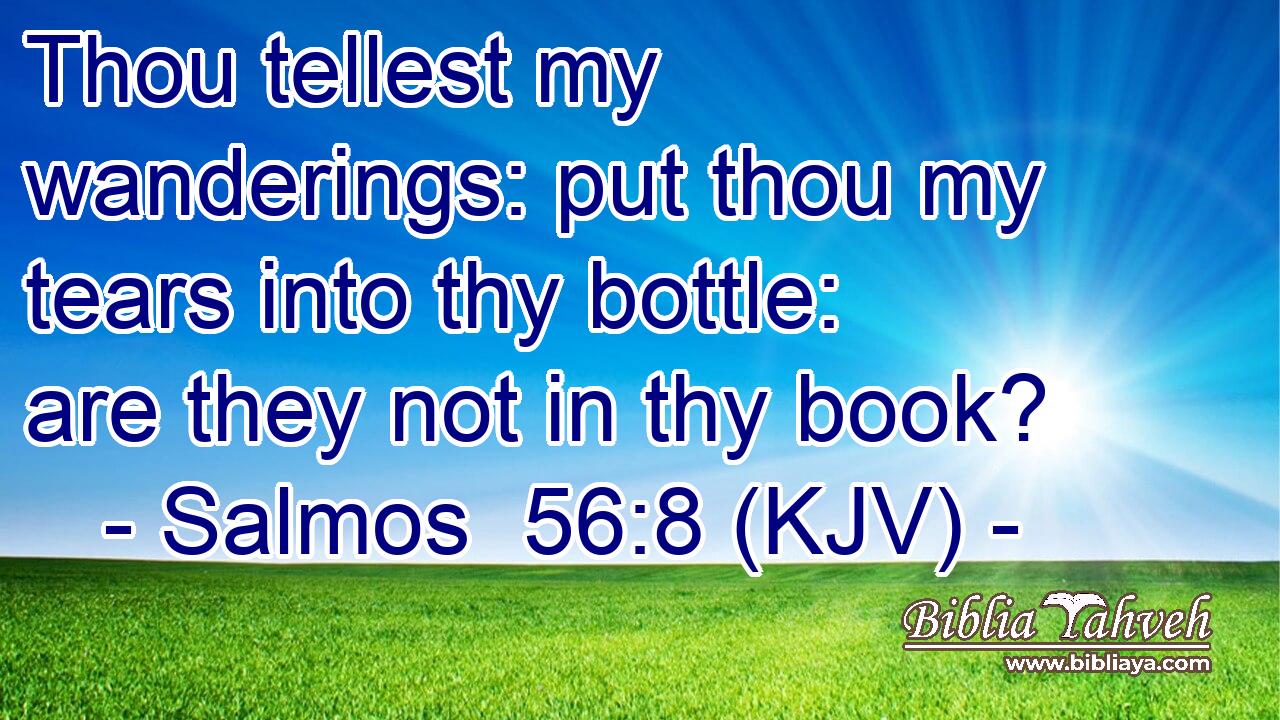 Thou tellest my wanderings: put thou my tears into thy bottle: are they not in thy book?