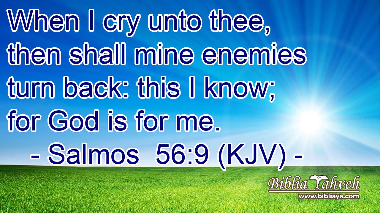 When I cry unto thee, then shall mine enemies turn back: this I know; for God is for me.