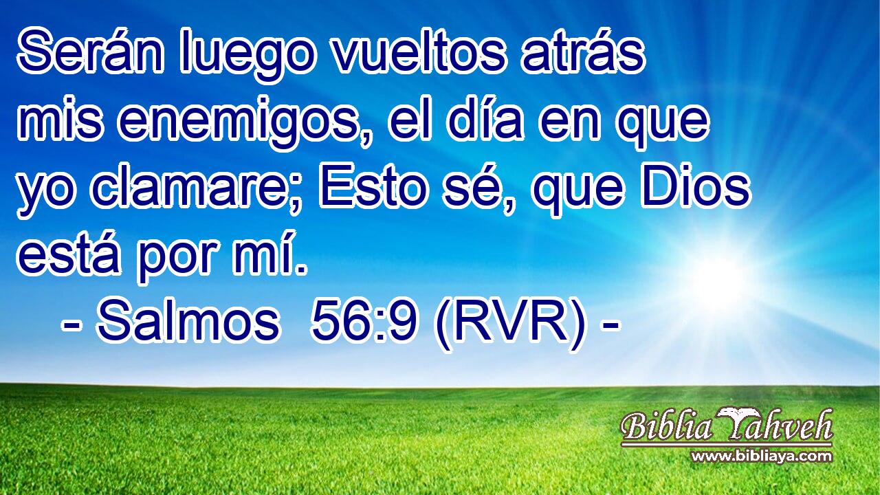 Serán luego vueltos atrás mis enemigos, el día en que yo clamare; Esto sé, que Dios está por mí.