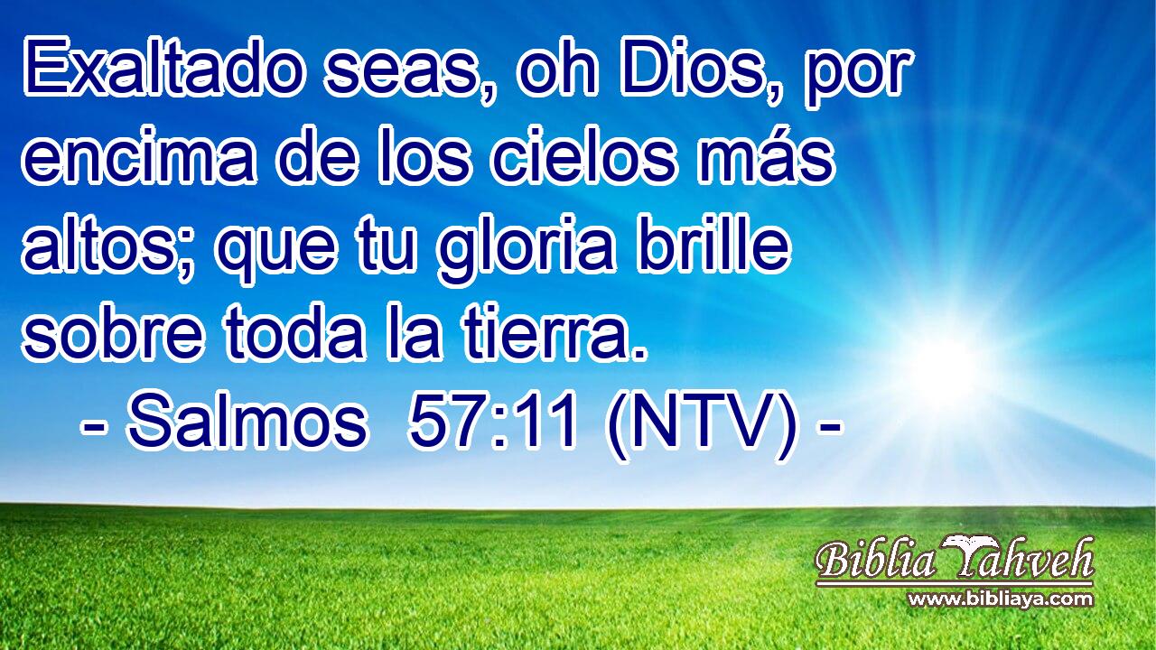 Exaltado seas, oh Dios, por encima de los cielos más altos; que tu gloria brille sobre toda la tierra.