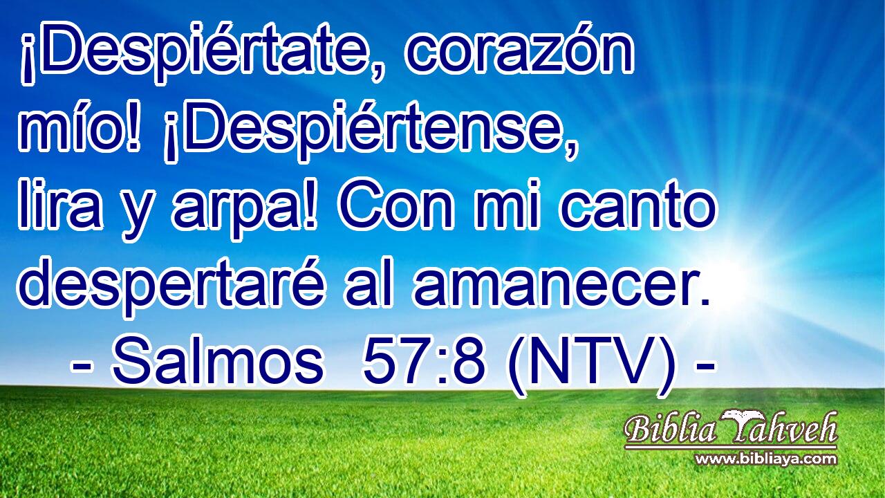 ¡Despiértate, corazón mío! ¡Despiértense, lira y arpa! Con mi canto despertaré al amanecer.