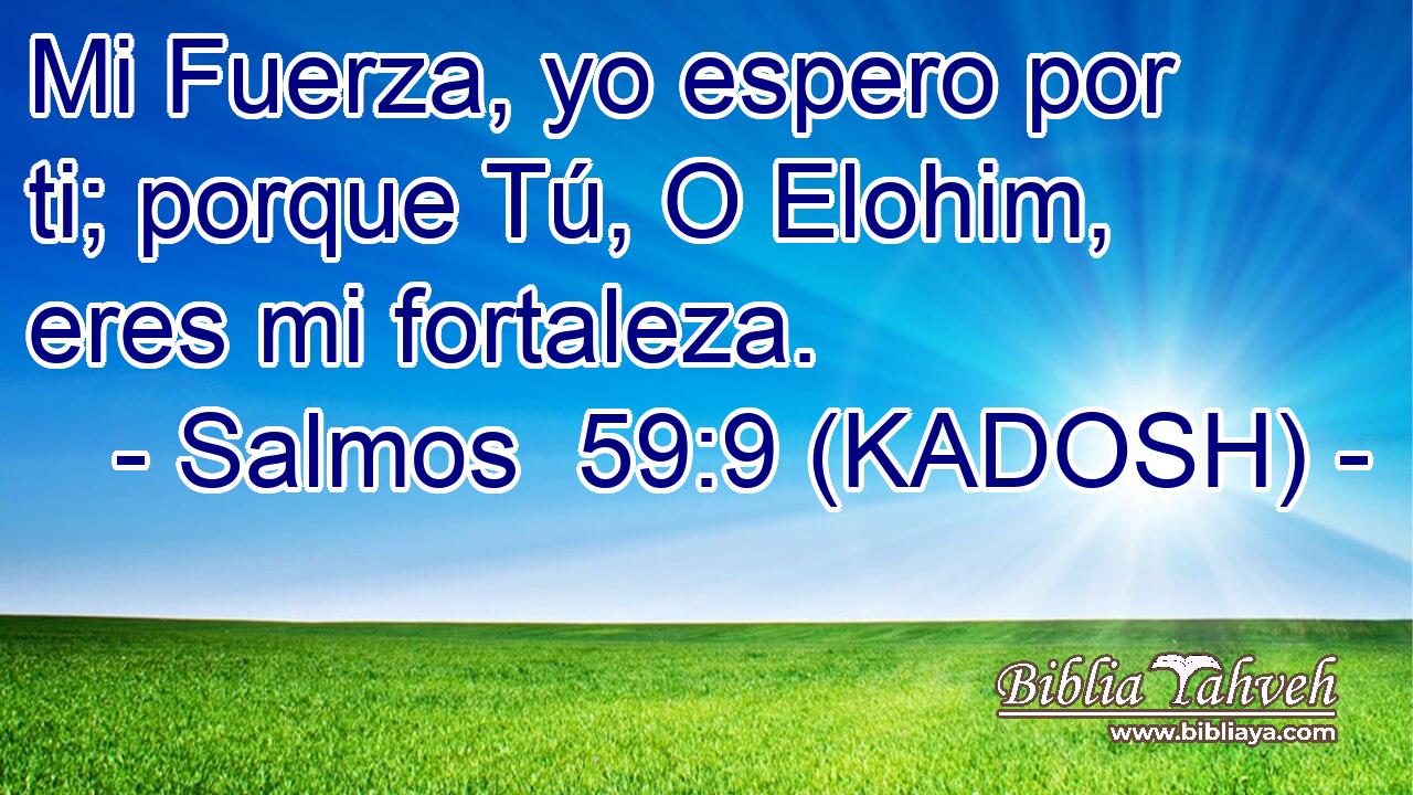  Mi Fuerza, yo espero por ti; porque Tú, O Elohim, eres mi fortaleza. 