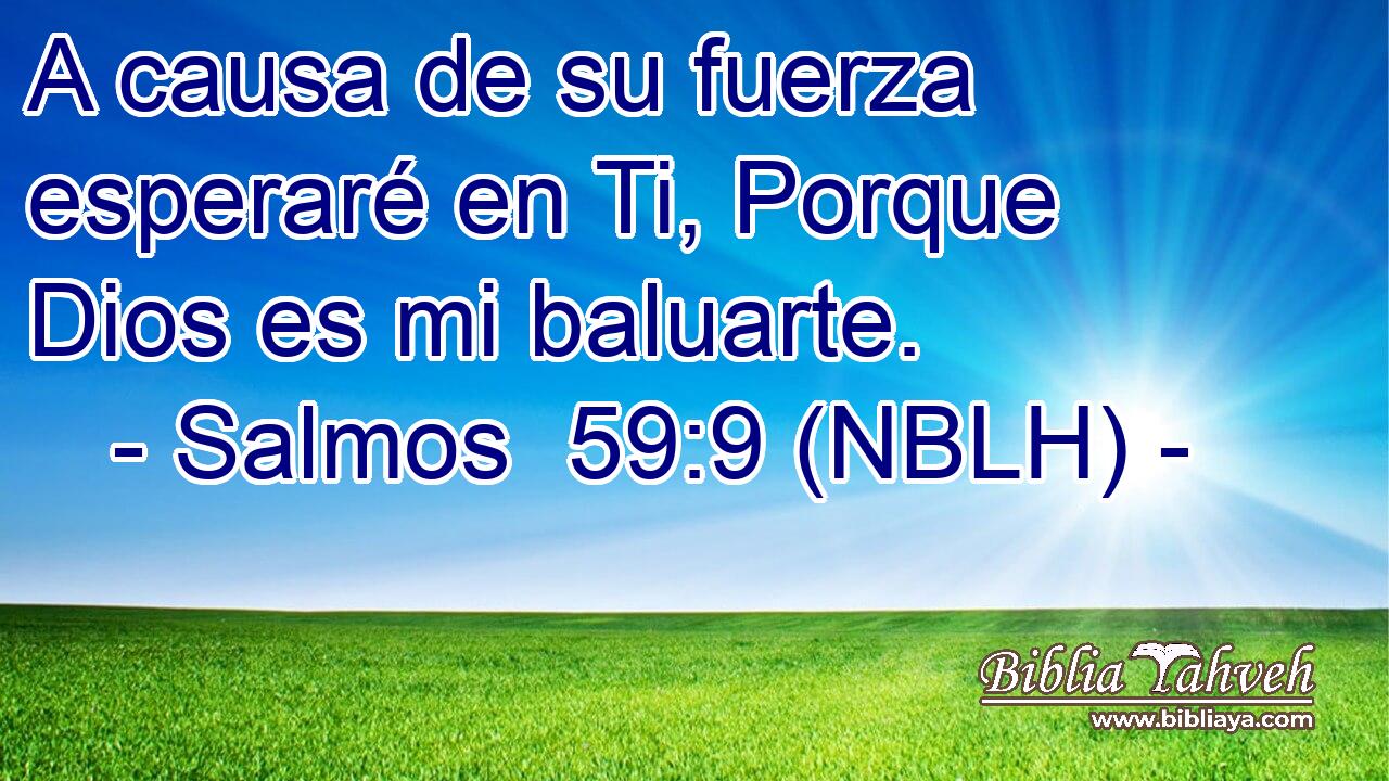  A causa de su fuerza esperaré en Ti, Porque Dios es mi baluarte. 