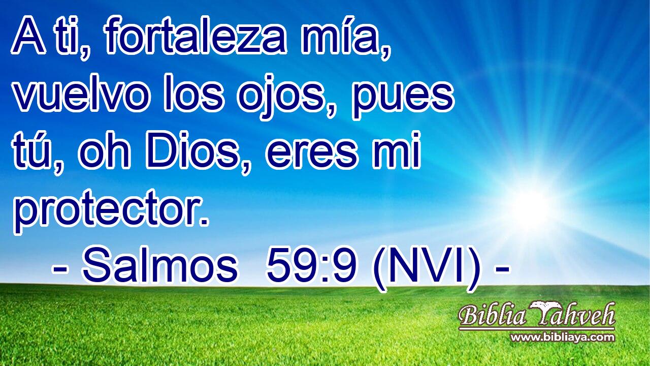  A ti, fortaleza mía, vuelvo los ojos, pues tú, oh Dios, eres mi protector. 