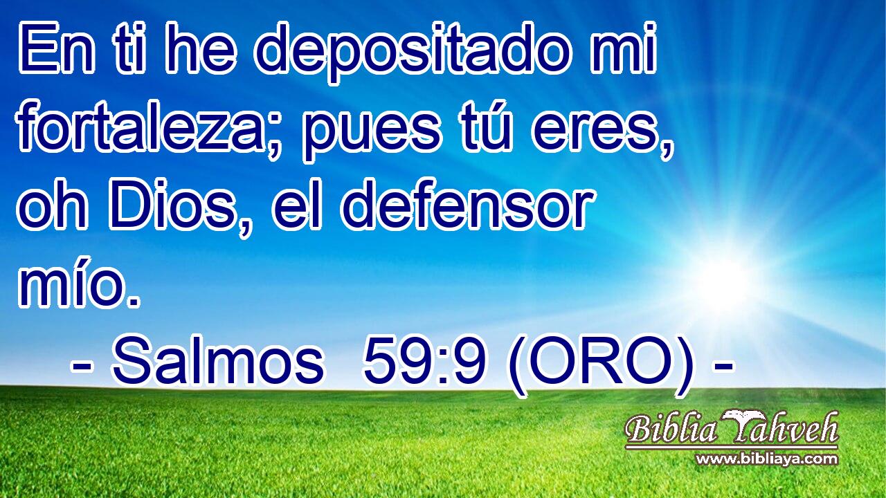  En ti he depositado mi fortaleza; pues tú eres, oh Dios, el defensor mío. 