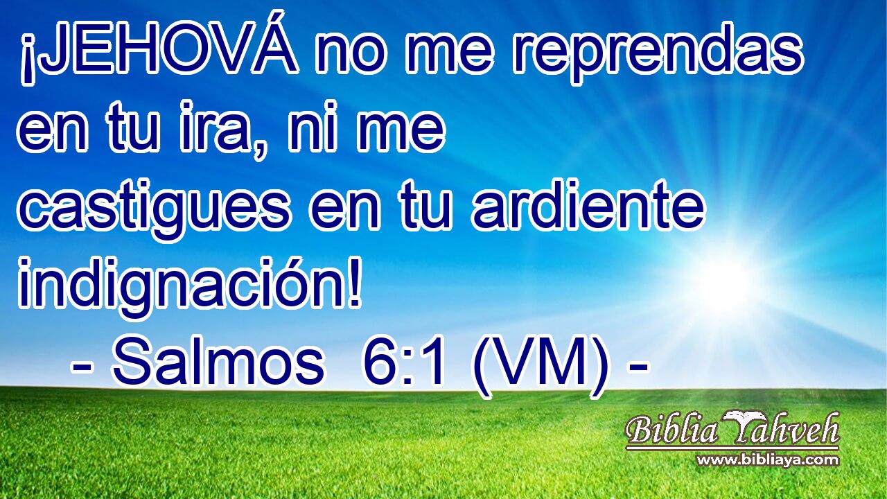  ¡JEHOVÁ no me reprendas en tu ira, ni me castigues en tu ardiente indignación! 