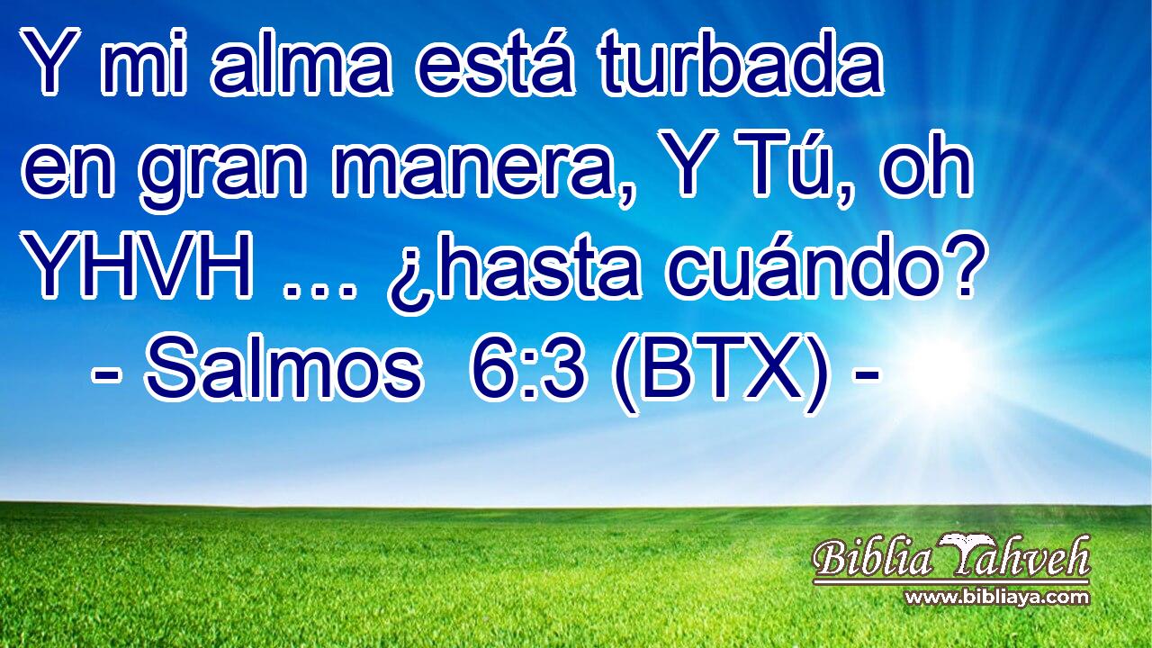 Y mi alma está turbada en gran manera, Y Tú, oh YHVH … ¿hasta cuándo?