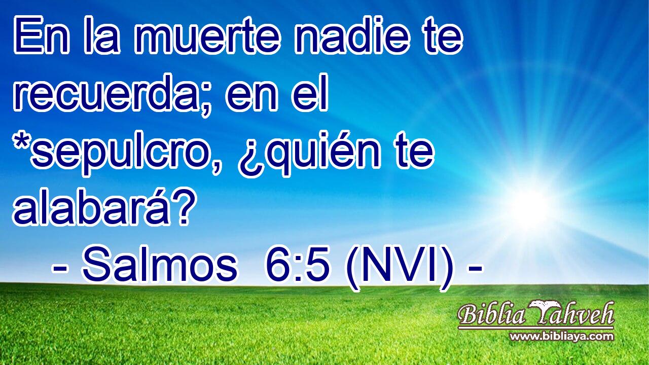  En la muerte nadie te recuerda; en el *sepulcro, ¿quién te alabará? 