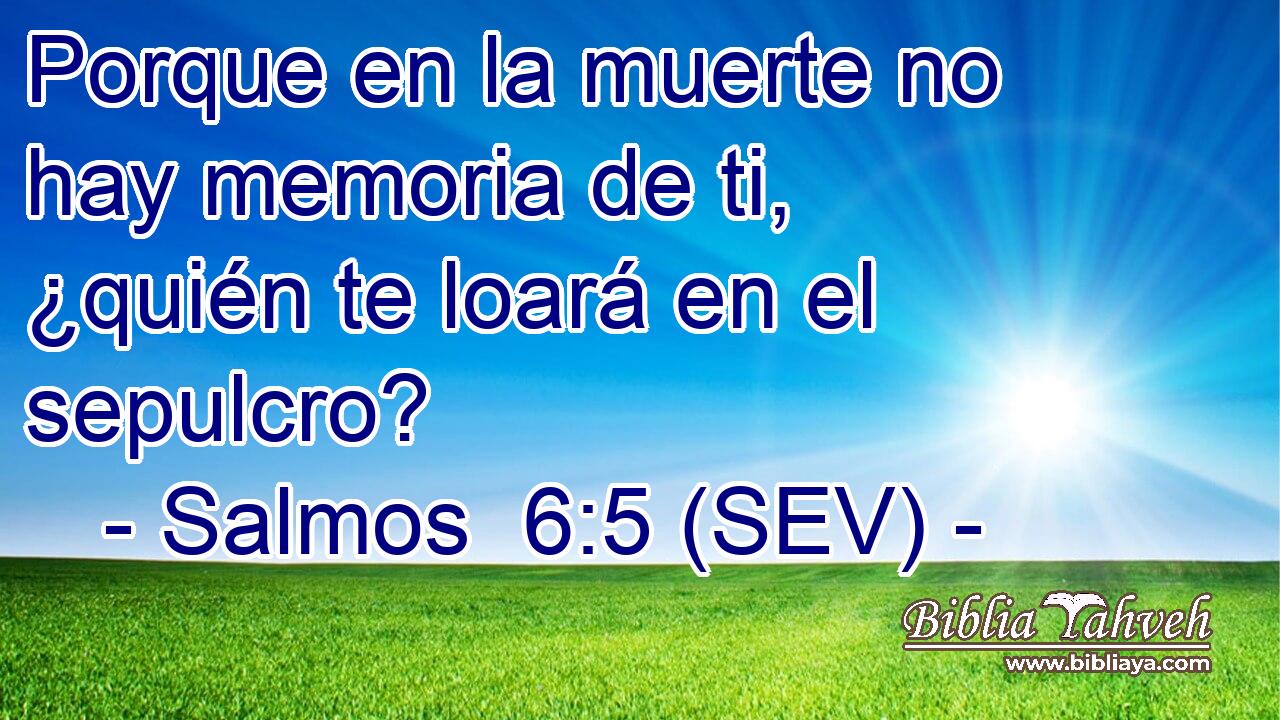 Porque en la muerte no hay memoria de ti, ¿quién te loará en el sepulcro?