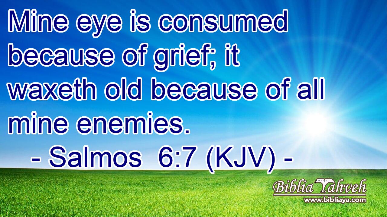 Mine eye is consumed because of grief; it waxeth old because of all mine enemies.