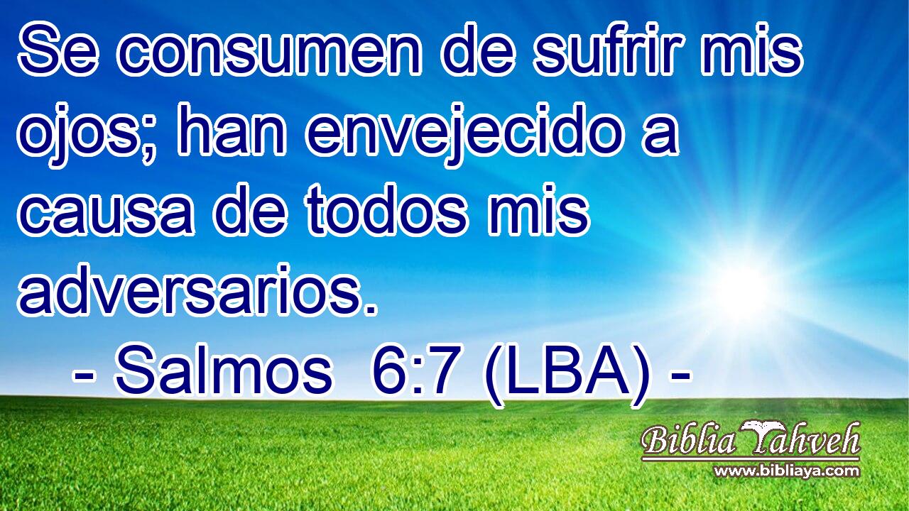 Se consumen de sufrir mis ojos; han envejecido a causa de todos mis adversarios.