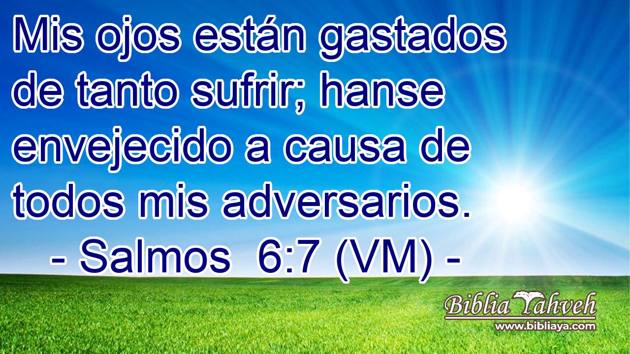  Mis ojos están gastados de tanto sufrir; hanse envejecido a causa de todos mis adversarios. 
