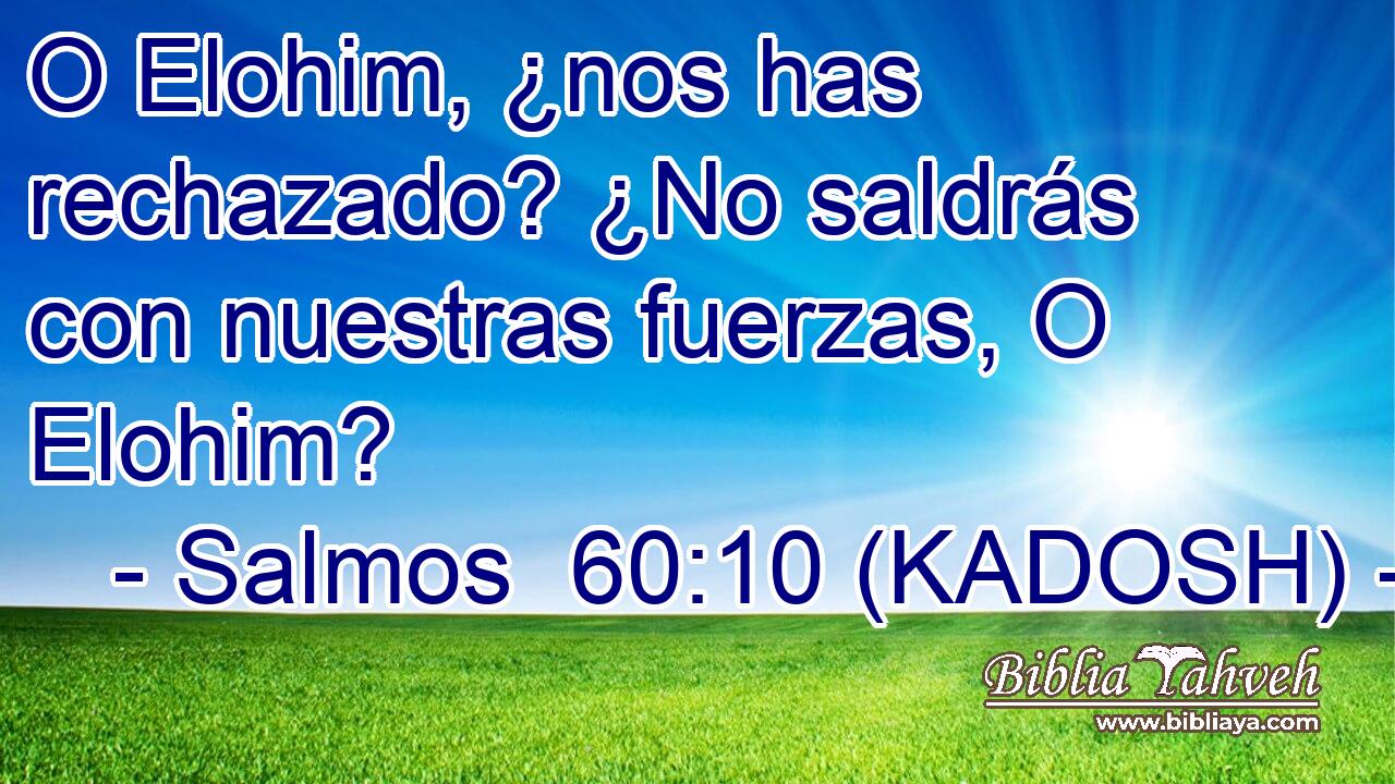  O Elohim, ¿nos has rechazado? ¿No saldrás con nuestras fuerzas, O Elohim? 