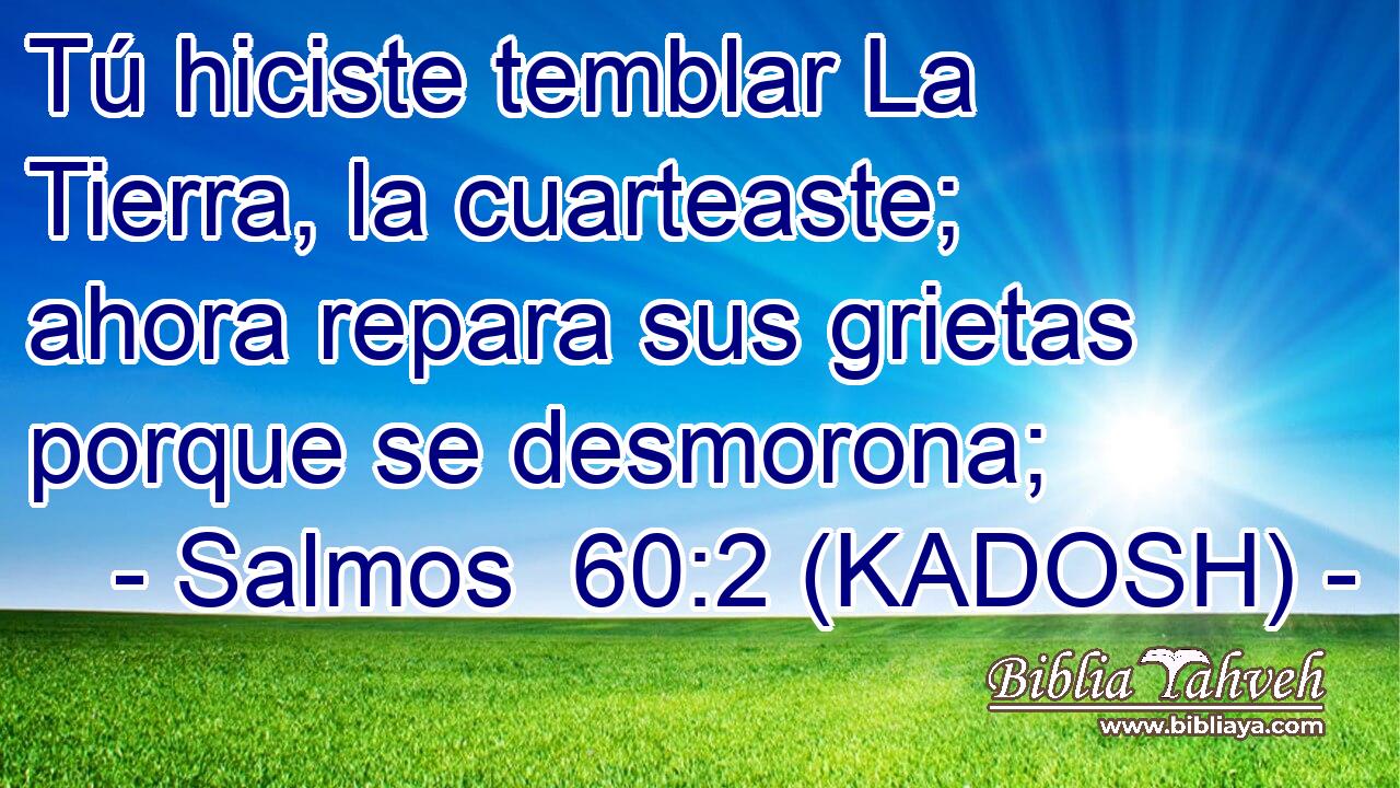  Tú hiciste temblar La Tierra, la cuarteaste; ahora repara sus grietas porque se desmorona; 