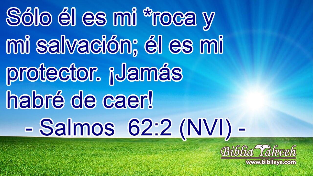  Sólo él es mi *roca y mi salvación; él es mi protector. ¡Jamás habré de caer! 