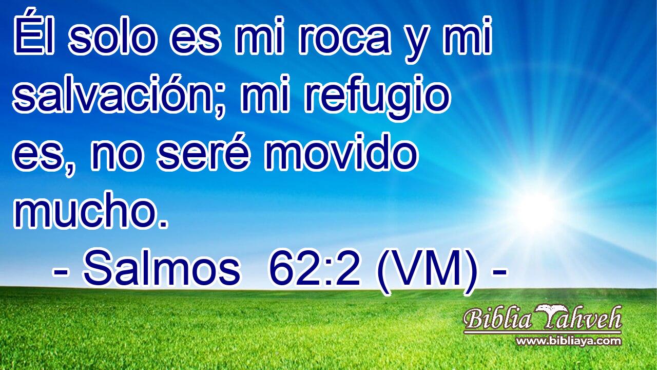  Él solo es mi roca y mi salvación; mi refugio es, no seré movido mucho. 