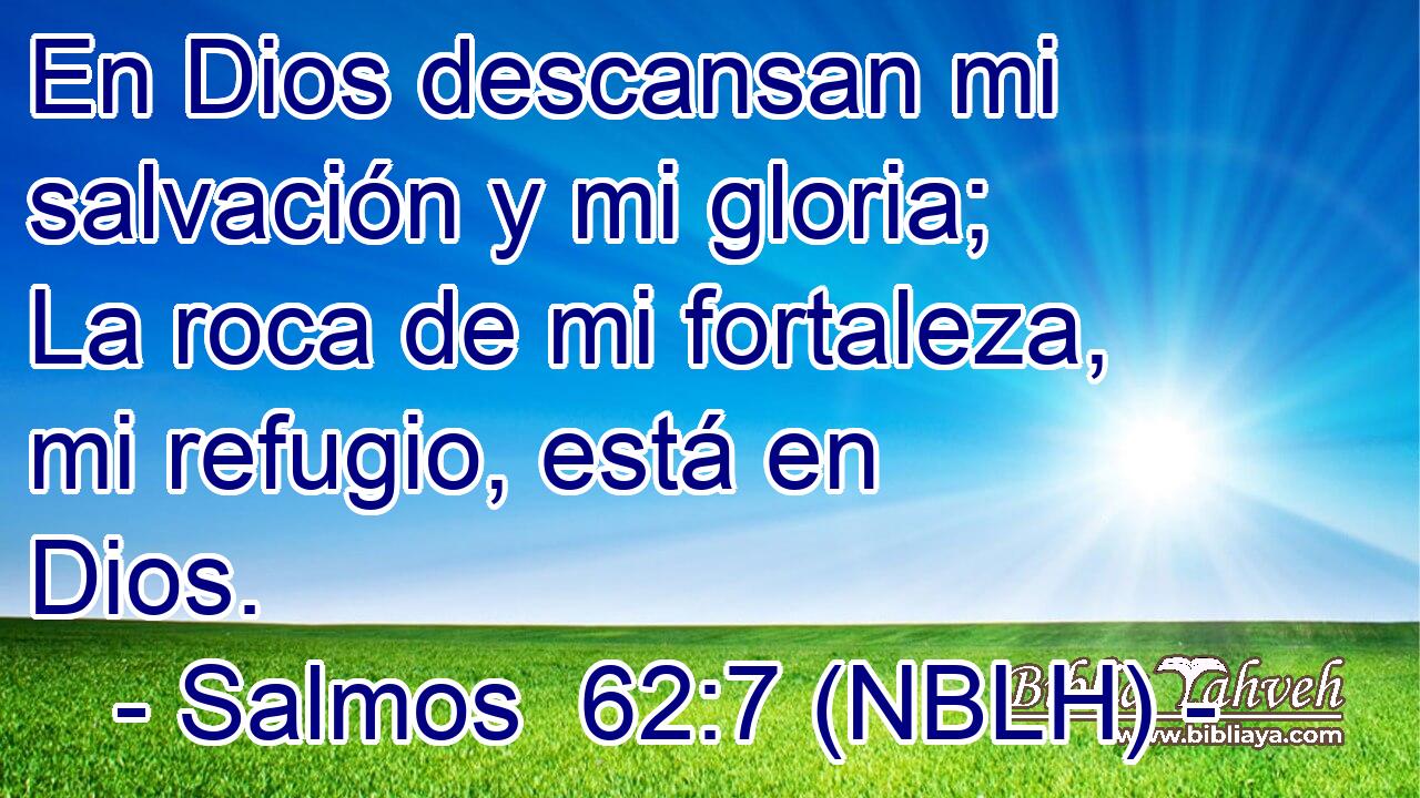  En Dios descansan mi salvación y mi gloria; La roca de mi fortaleza, mi refugio, está en Dios. 