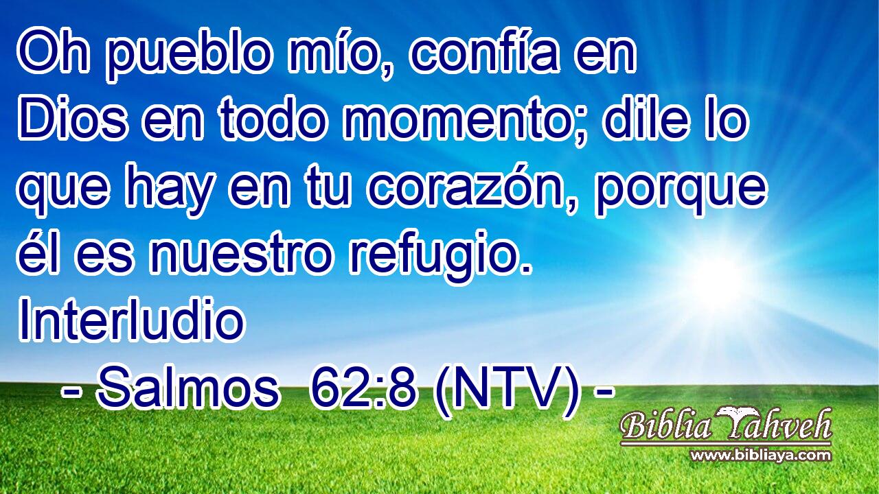 Oh pueblo mío, confía en Dios en todo momento; dile lo que hay en tu corazón, porque él es nuestro refugio. Interludio