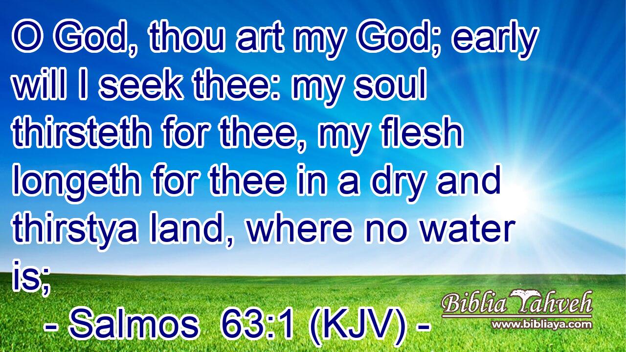 O God, thou art my God; early will I seek thee: my soul thirsteth for thee, my flesh longeth for thee in a dry and thirstya land, where no water is;