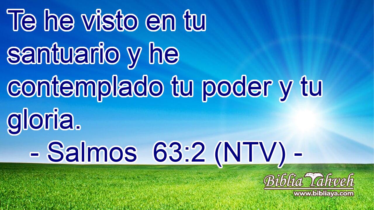 Te he visto en tu santuario y he contemplado tu poder y tu gloria.