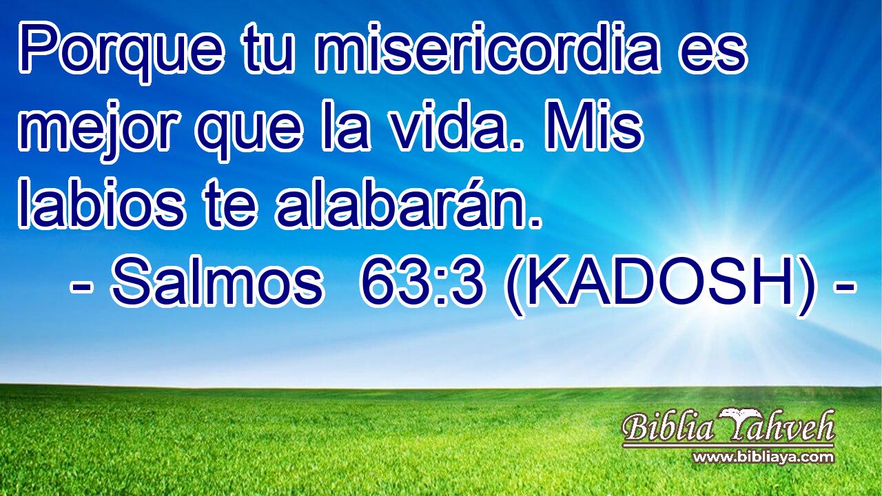  Porque tu misericordia es mejor que la vida. Mis labios te alabarán. 