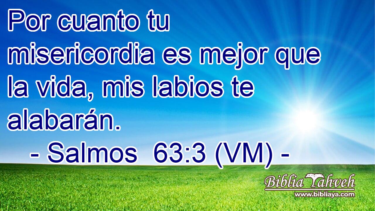  Por cuanto tu misericordia es mejor que la vida, mis labios te alabarán. 