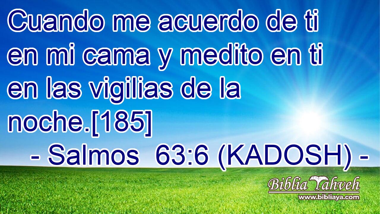  Cuando me acuerdo de ti en mi cama y medito en ti en las vigilias de la noche.[185] 