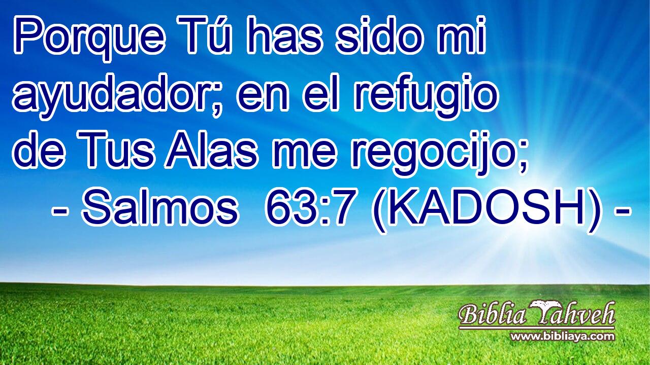  Porque Tú has sido mi ayudador; en el refugio de Tus Alas me regocijo; 
