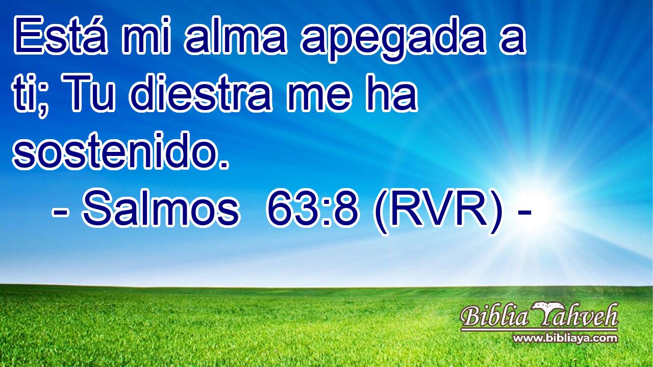 Está mi alma apegada a ti; Tu diestra me ha sostenido.