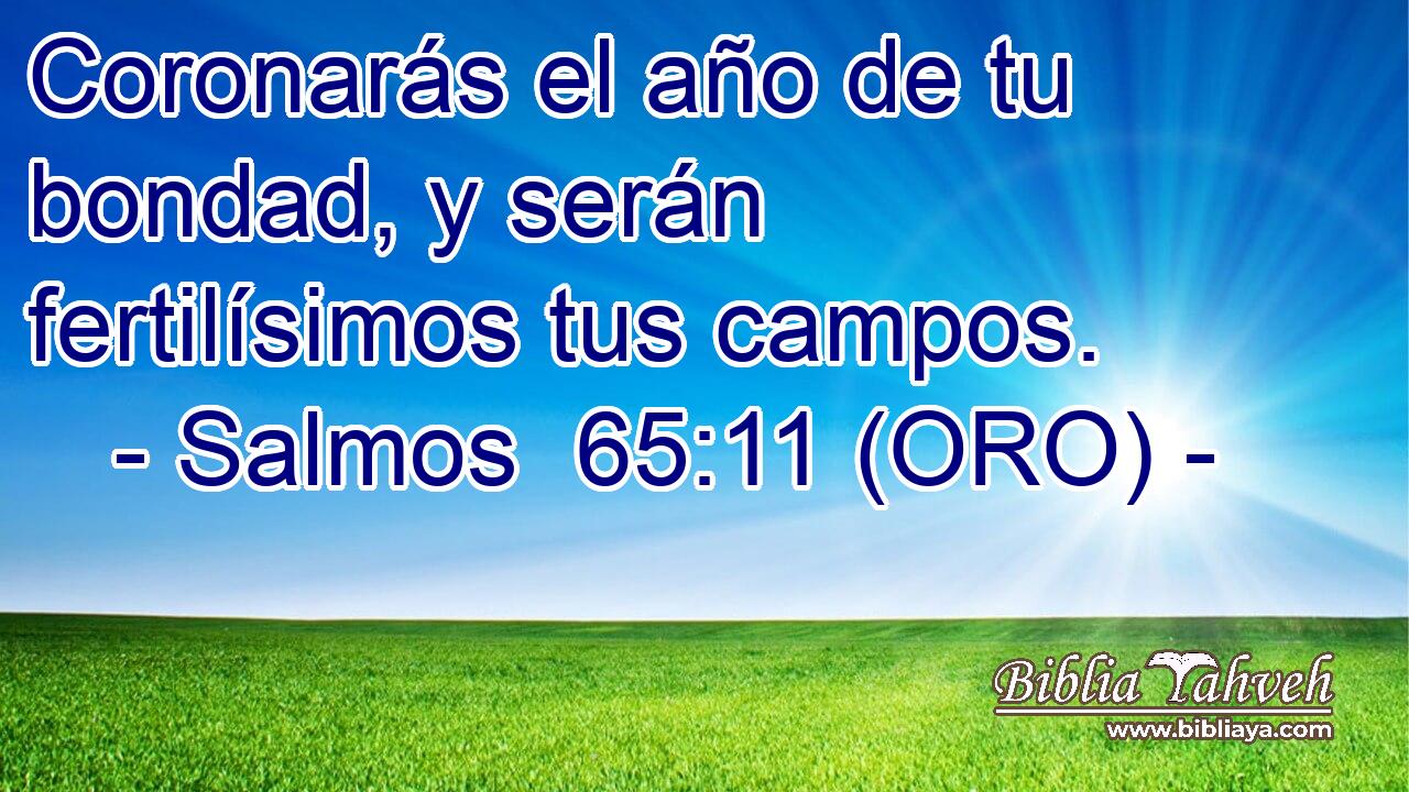  Coronarás el año de tu bondad, y serán fertilísimos tus campos. 