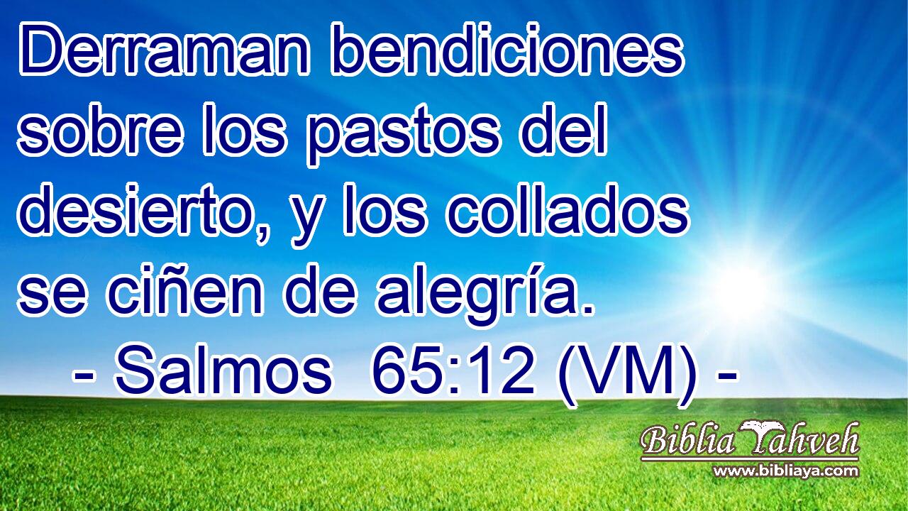  Derraman bendiciones sobre los pastos del desierto, y los collados se ciñen de alegría. 