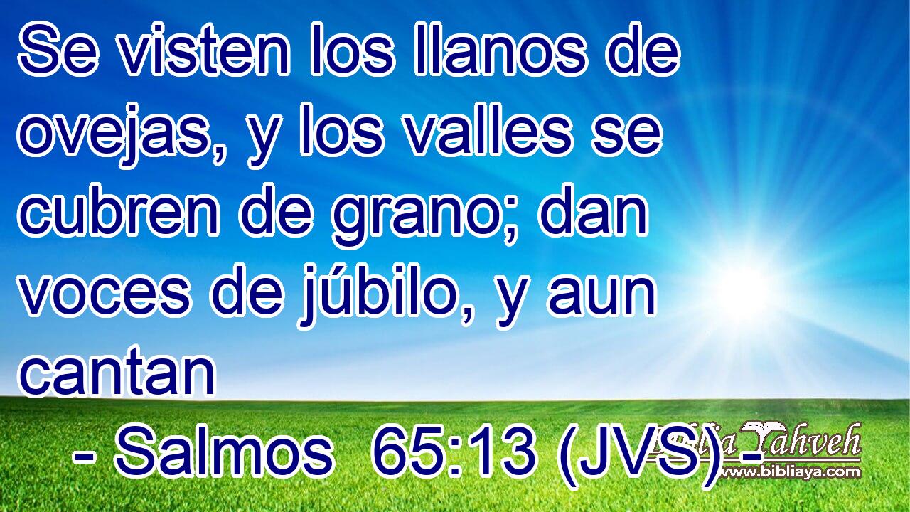 Se visten los llanos de ovejas, y los valles se cubren de grano; dan voces de júbilo, y aun cantan