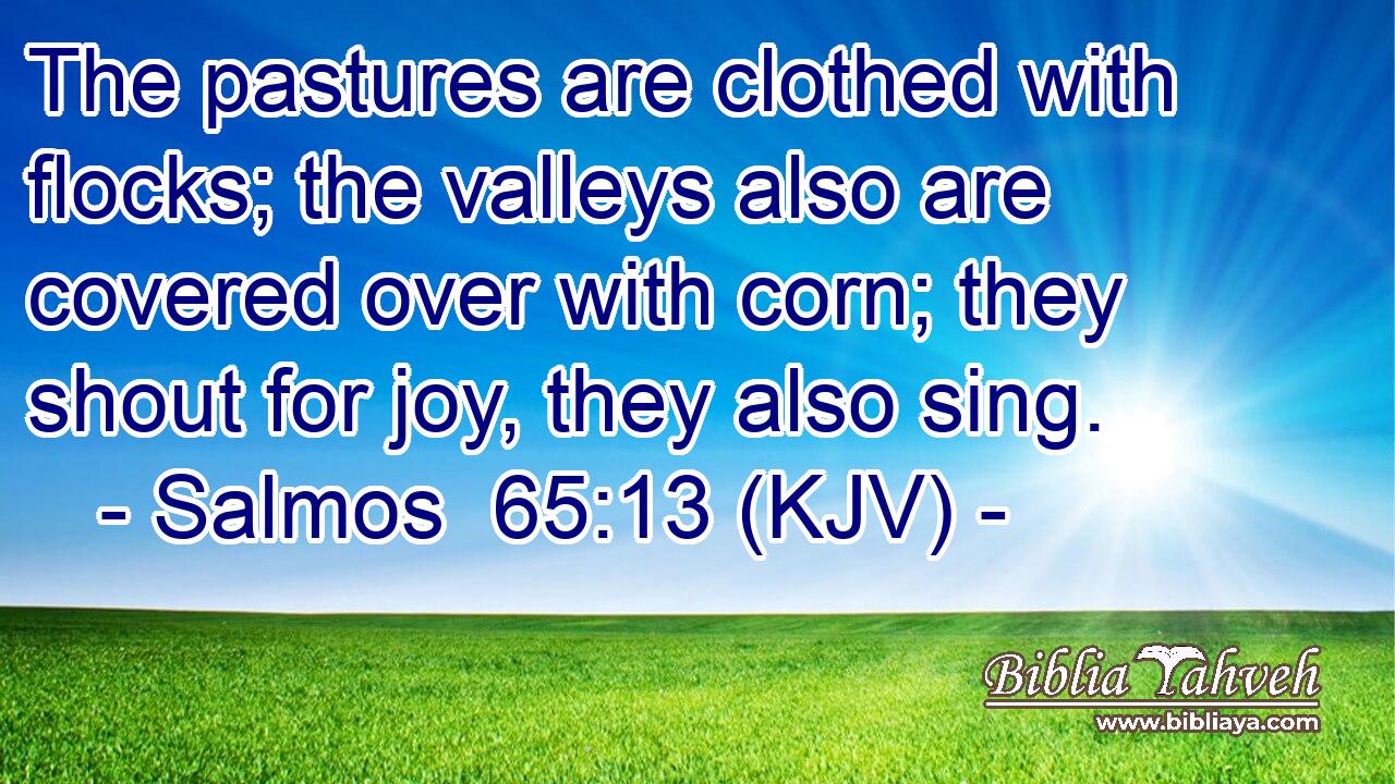 The pastures are clothed with flocks; the valleys also are covered over with corn; they shout for joy, they also sing.