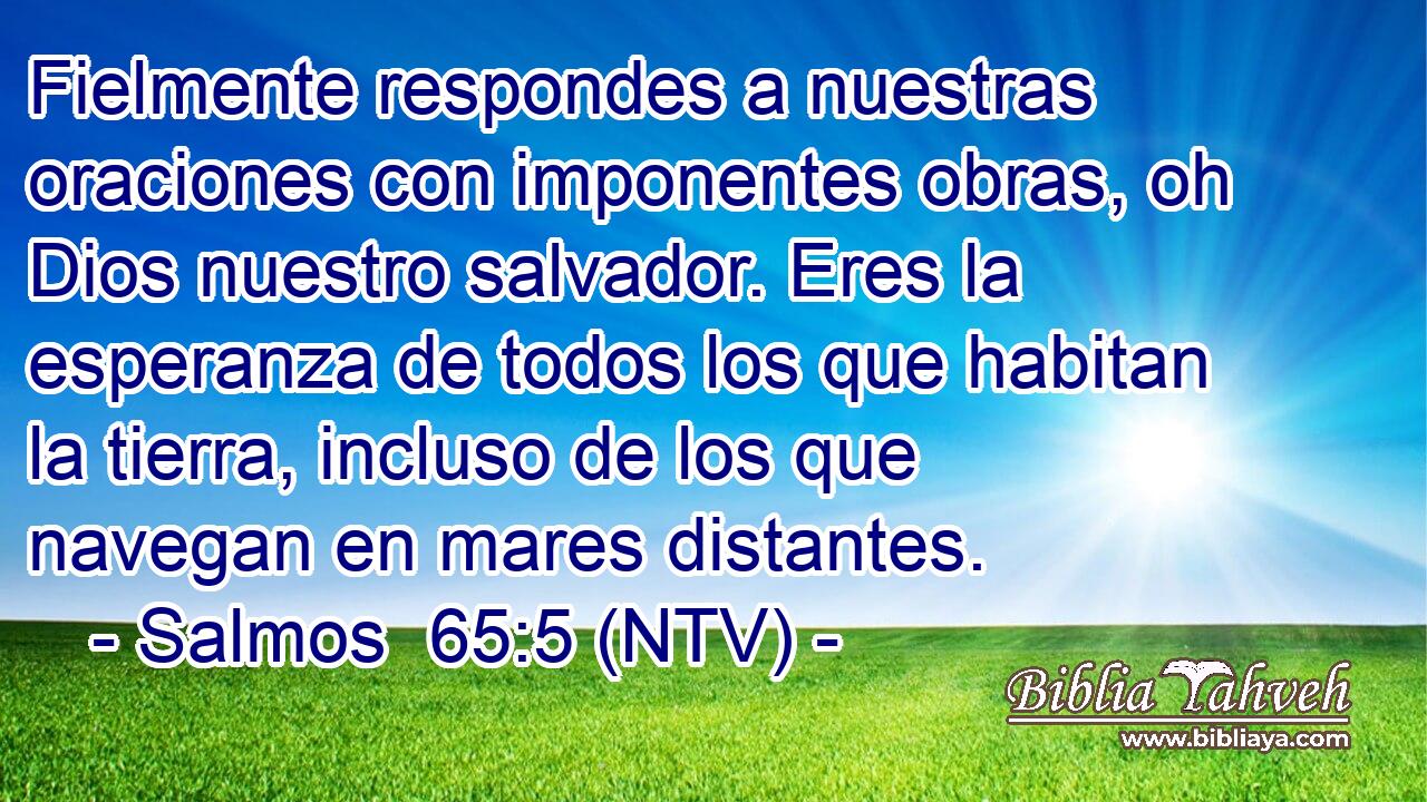 Fielmente respondes a nuestras oraciones con imponentes obras, oh Dios nuestro salvador. Eres la esperanza de todos los que habitan la tierra, incluso de los que navegan en mares distantes.