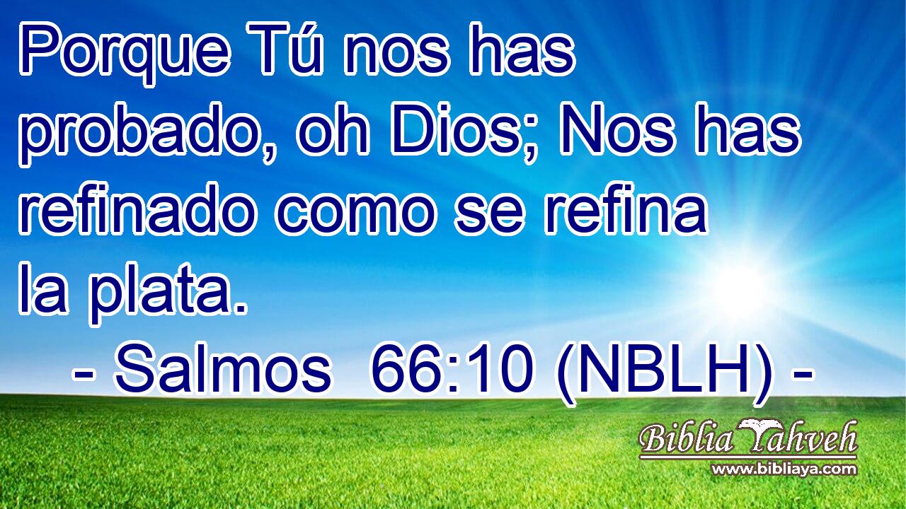 Porque Tú nos has probado, oh Dios; Nos has refinado como se refina la plata. 