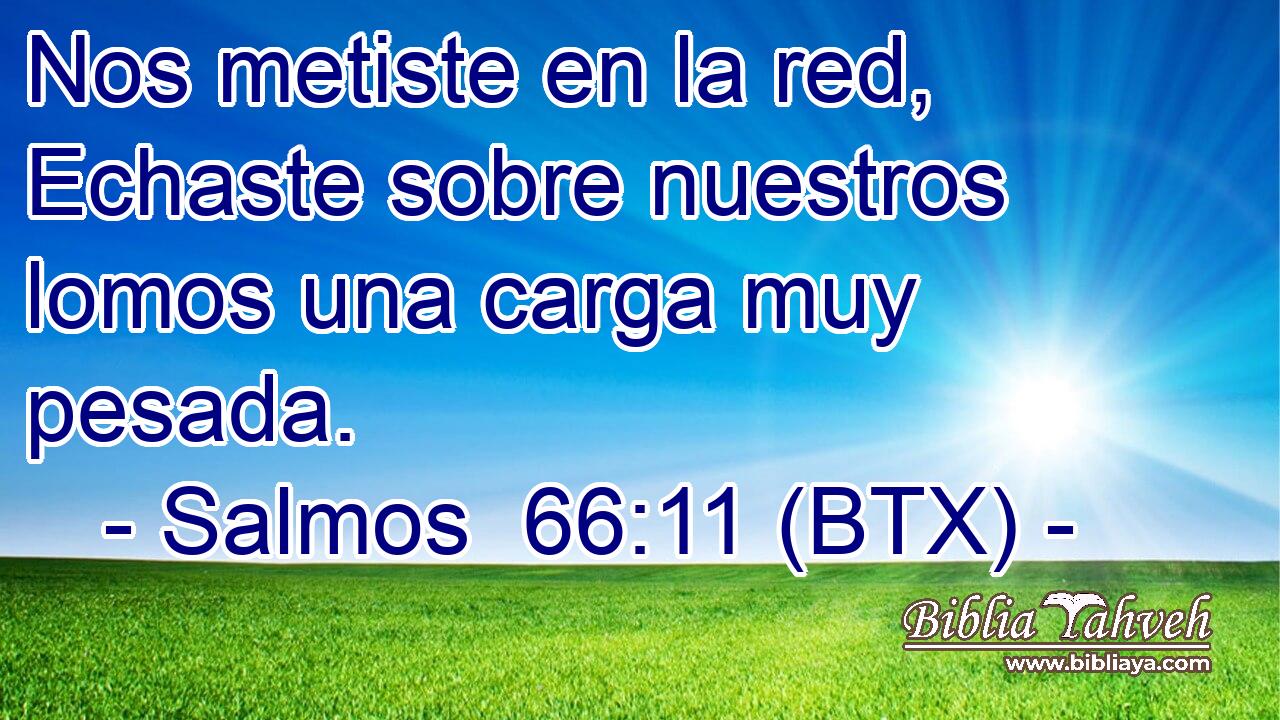 Nos metiste en la red, Echaste sobre nuestros lomos una carga muy pesada.