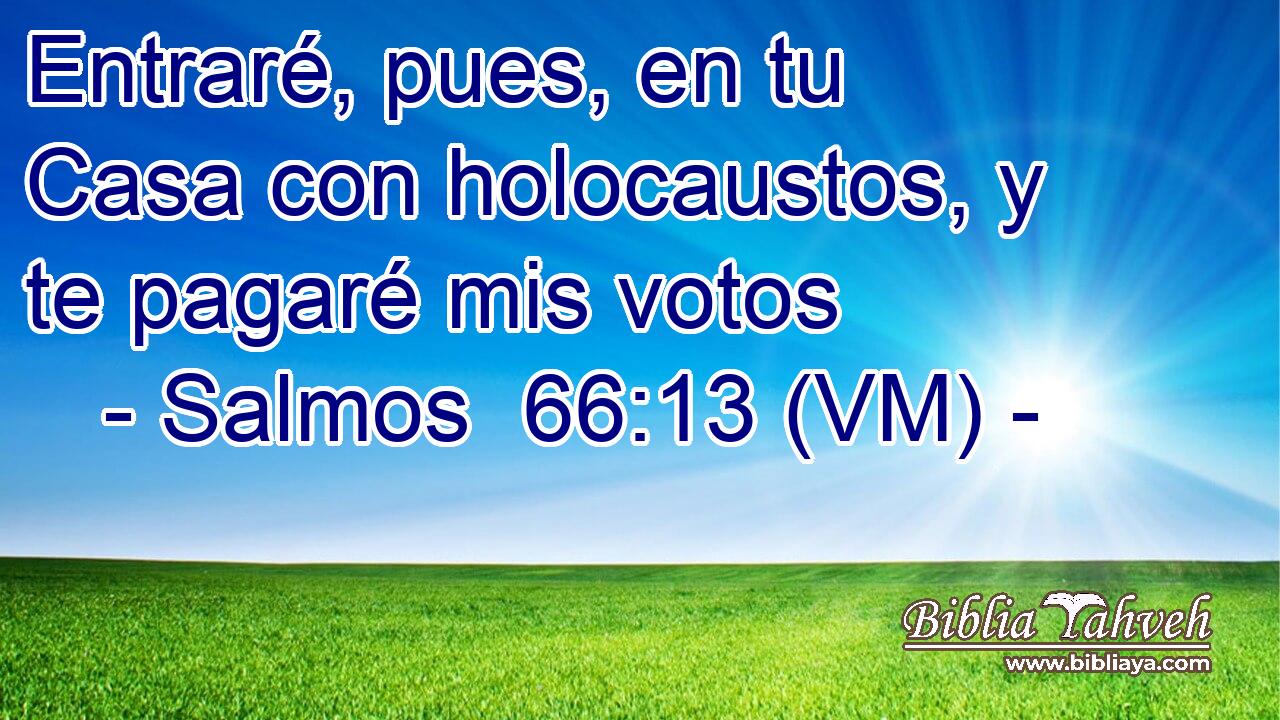  Entraré, pues, en tu Casa con holocaustos, y te pagaré mis votos 