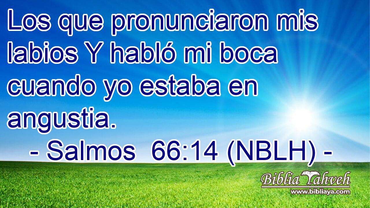  Los que pronunciaron mis labios Y habló mi boca cuando yo estaba en angustia. 