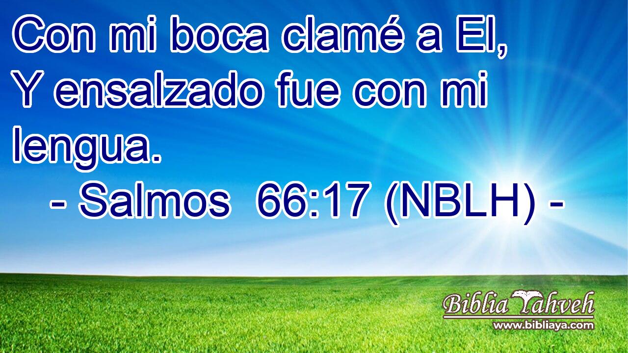  Con mi boca clamé a El, Y ensalzado fue con mi lengua. 