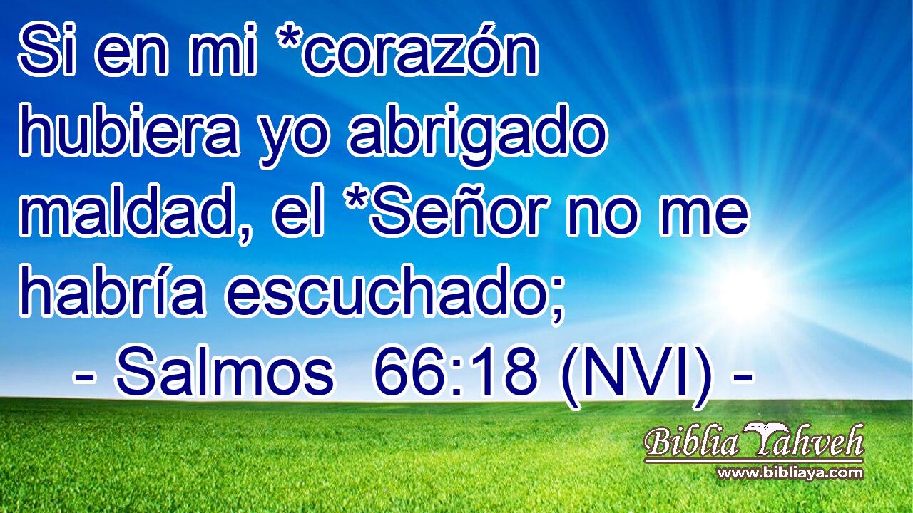  Si en mi *corazón hubiera yo abrigado maldad, el *Señor no me habría escuchado; 