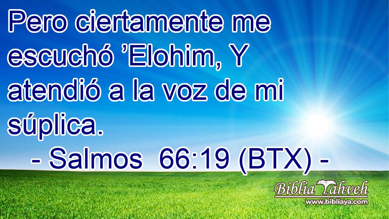 Pero ciertamente me escuchó ’Elohim, Y atendió a la voz de mi súplica.