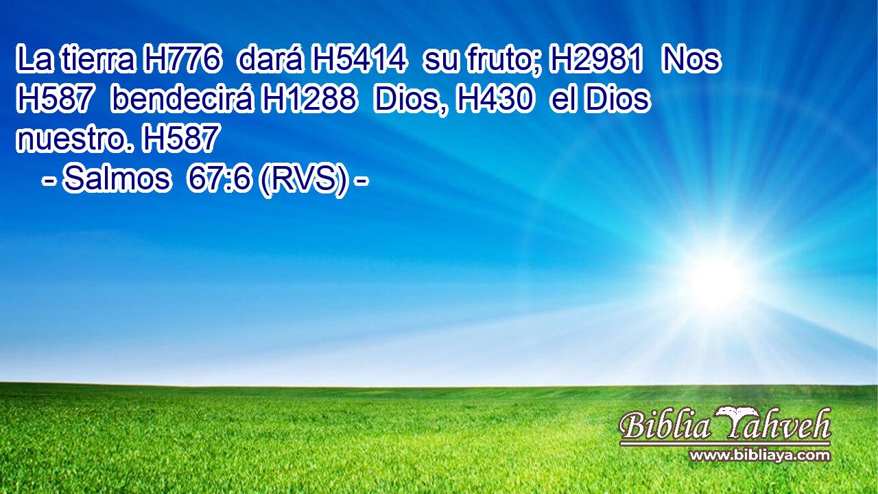 La tierra H776  dará H5414  su fruto; H2981  Nos H587  bendecirá H1288  Dios, H430  el Dios nuestro. H587  