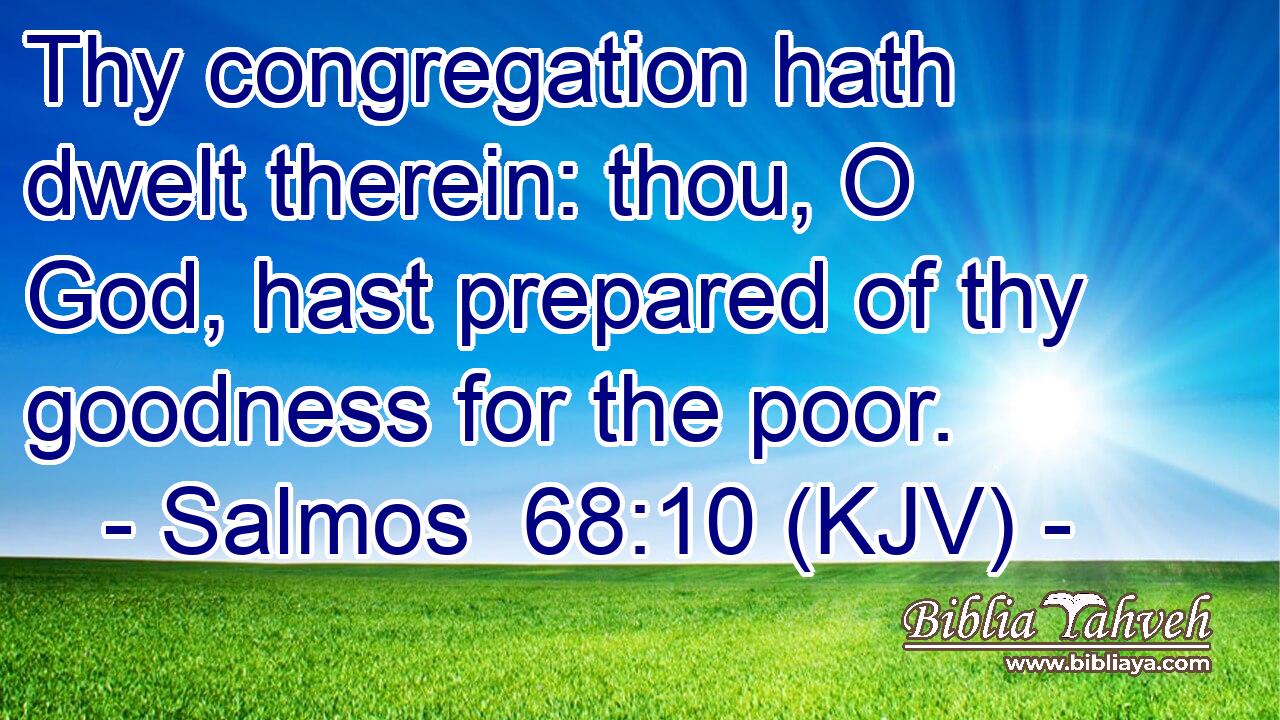 Thy congregation hath dwelt therein: thou, O God, hast prepared of thy goodness for the poor.
