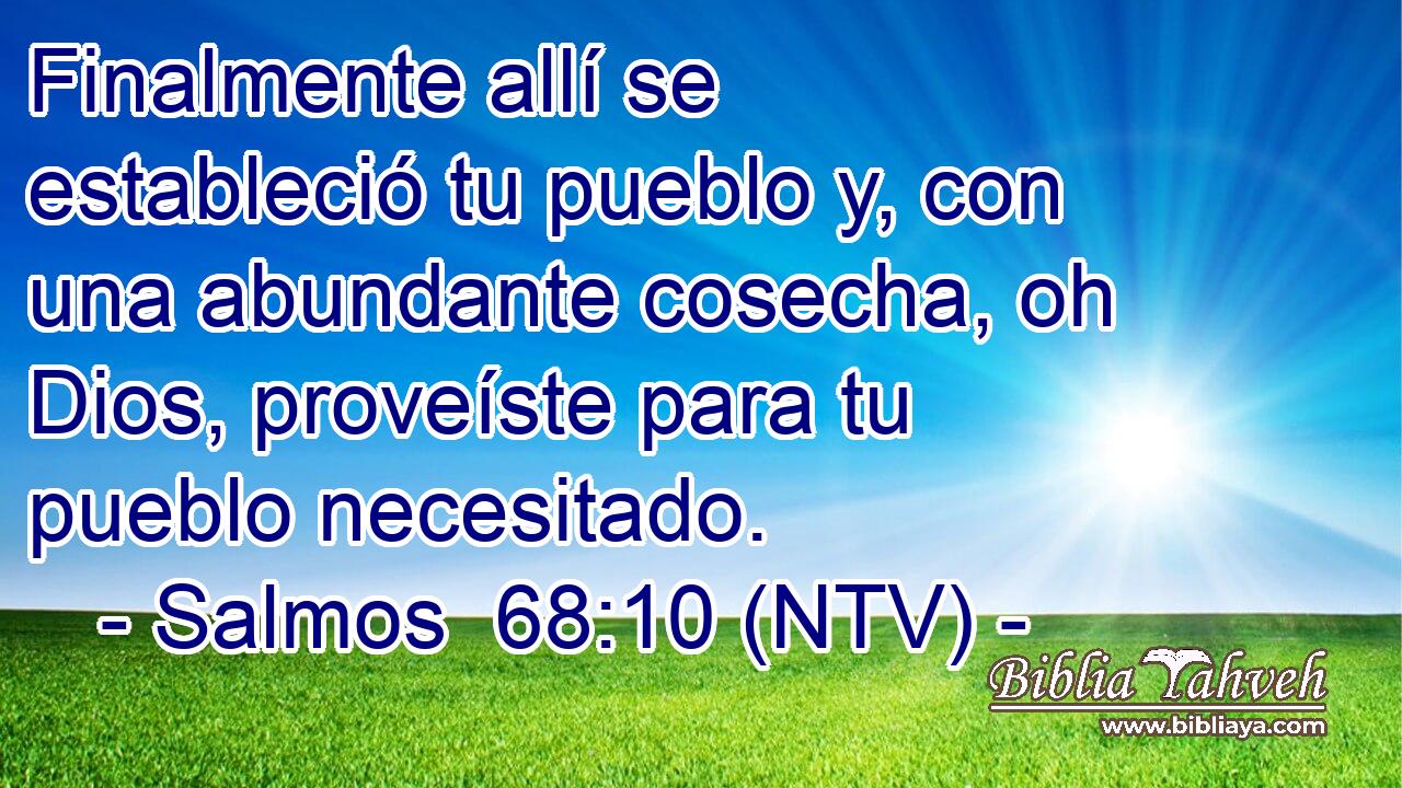 Finalmente allí se estableció tu pueblo y, con una abundante cosecha, oh Dios, proveíste para tu pueblo necesitado.
