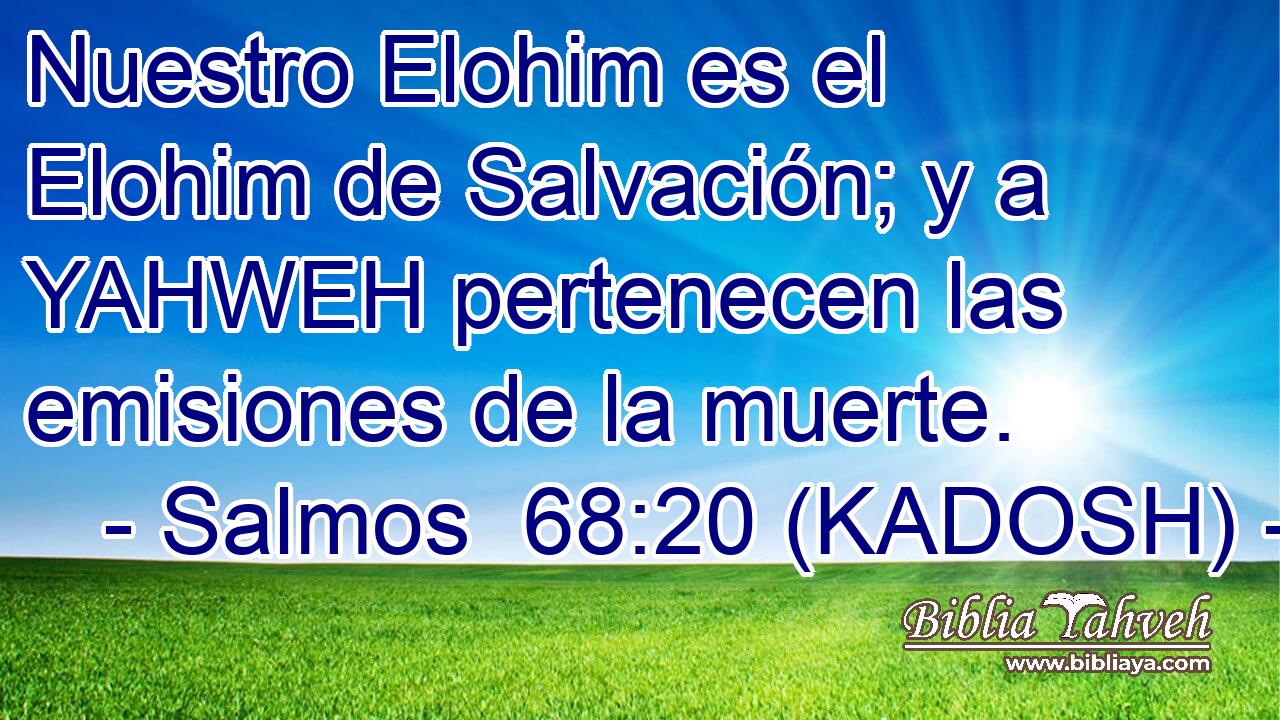  Nuestro Elohim es el Elohim de Salvación; y a YAHWEH pertenecen las emisiones de la muerte. 