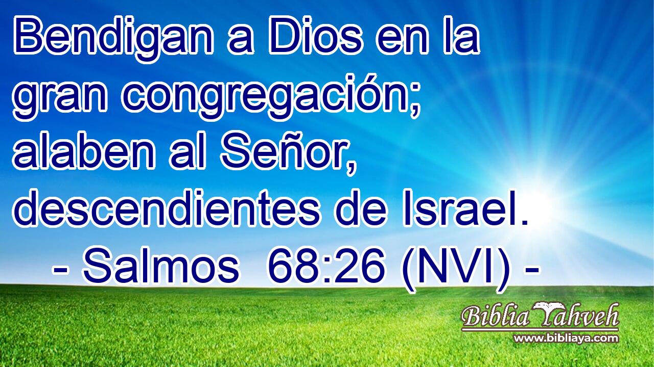  Bendigan a Dios en la gran congregación; alaben al Señor, descendientes de Israel. 
