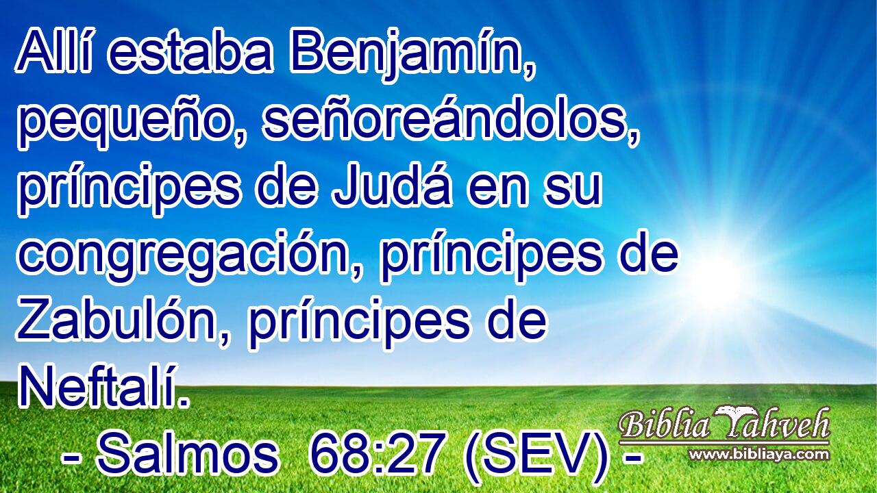 Allí estaba Benjamín, pequeño, señoreándolos, príncipes de Judá en su congregación, príncipes de Zabulón, príncipes de Neftalí.