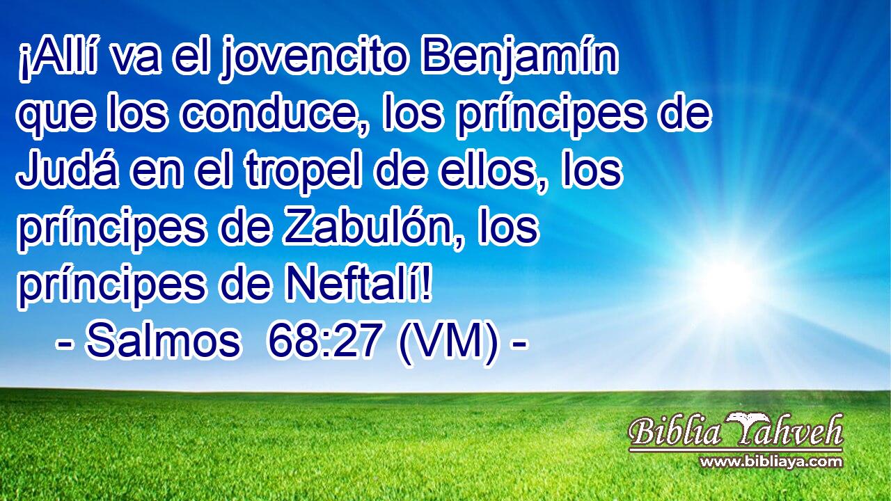  ¡Allí va el jovencito Benjamín que los conduce, los príncipes de Judá en el tropel de ellos, los príncipes de Zabulón, los príncipes de Neftalí! 