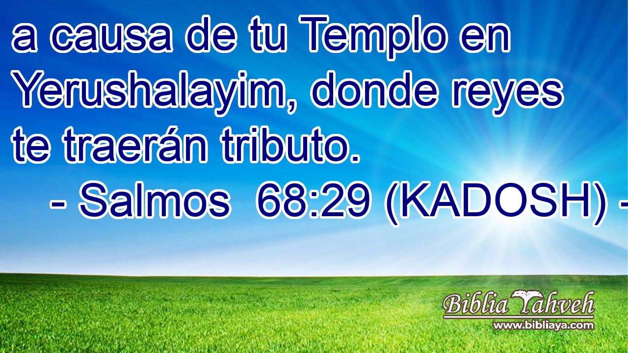  a causa de tu Templo en Yerushalayim, donde reyes te traerán tributo. 